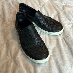 Ecco woven black slip on 36